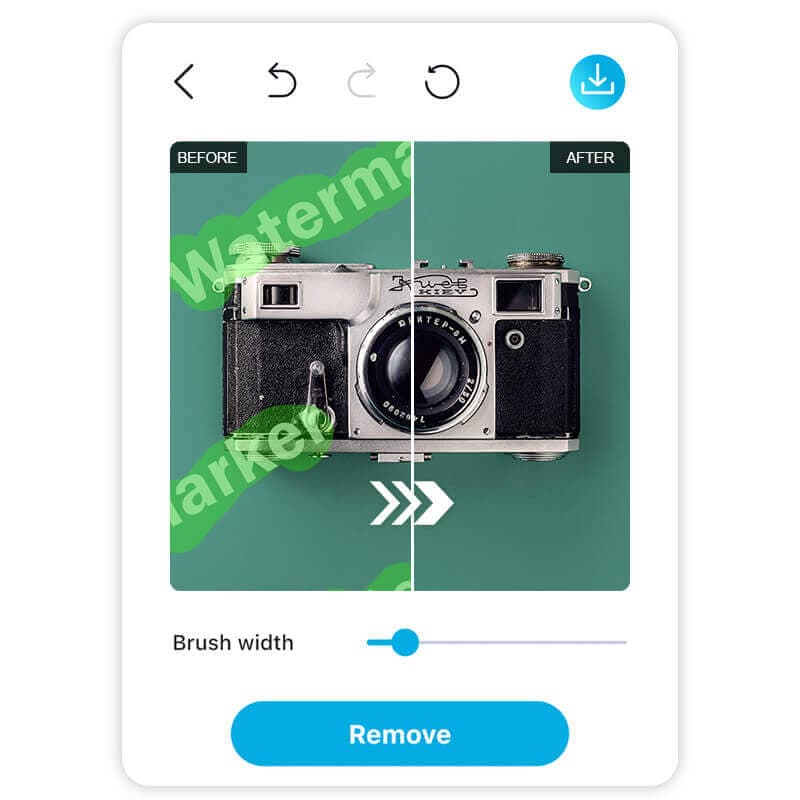 Clean text from photo online using AI inpainting and background removal