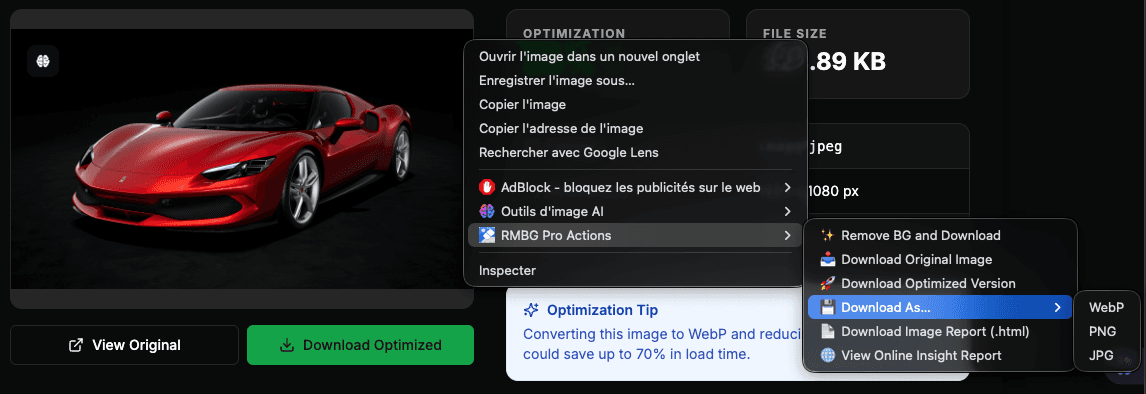 RMBG Pro Extension Context Menu Actions